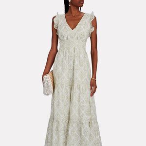 INTERMIX Orien Silk-Blend Tiered Maxi Dress